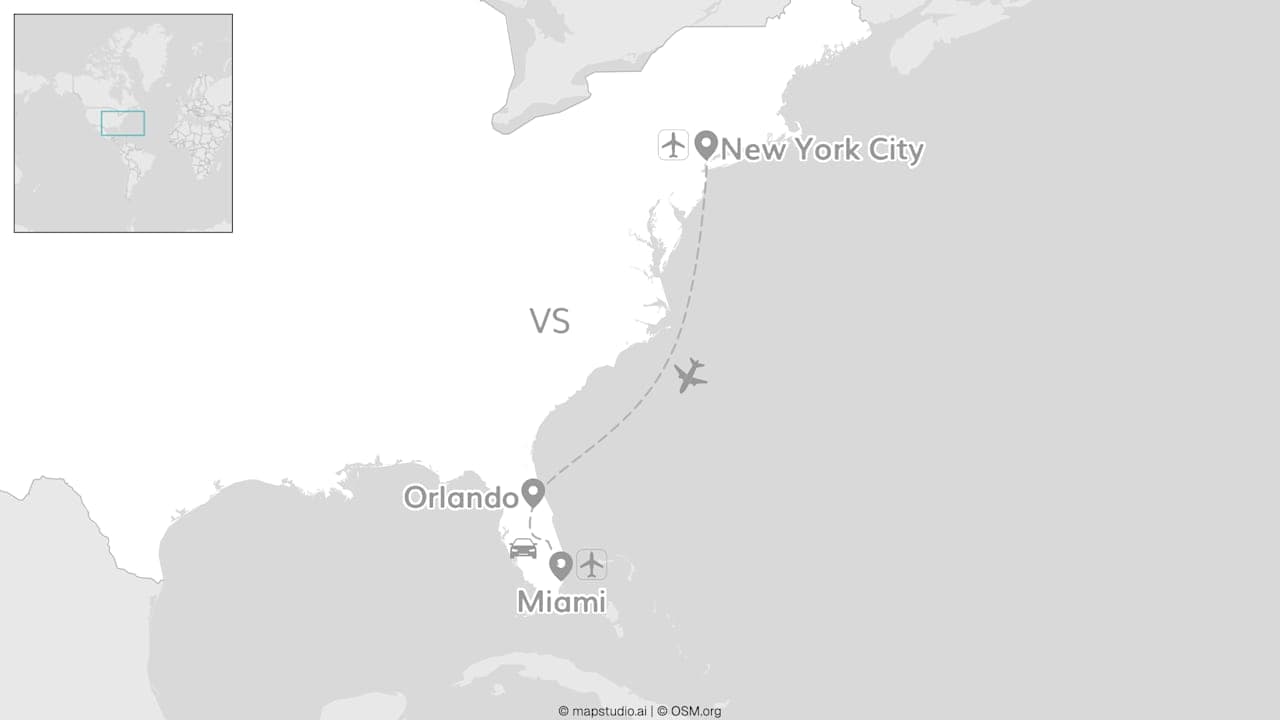 2 for 1 VS: New York ontmoet Florida-roadtrip