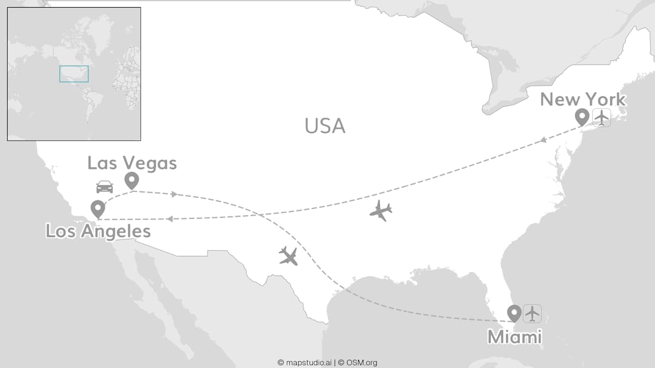 2 for 1 USA: New York, Vegas Roadtrip & Miami Heat