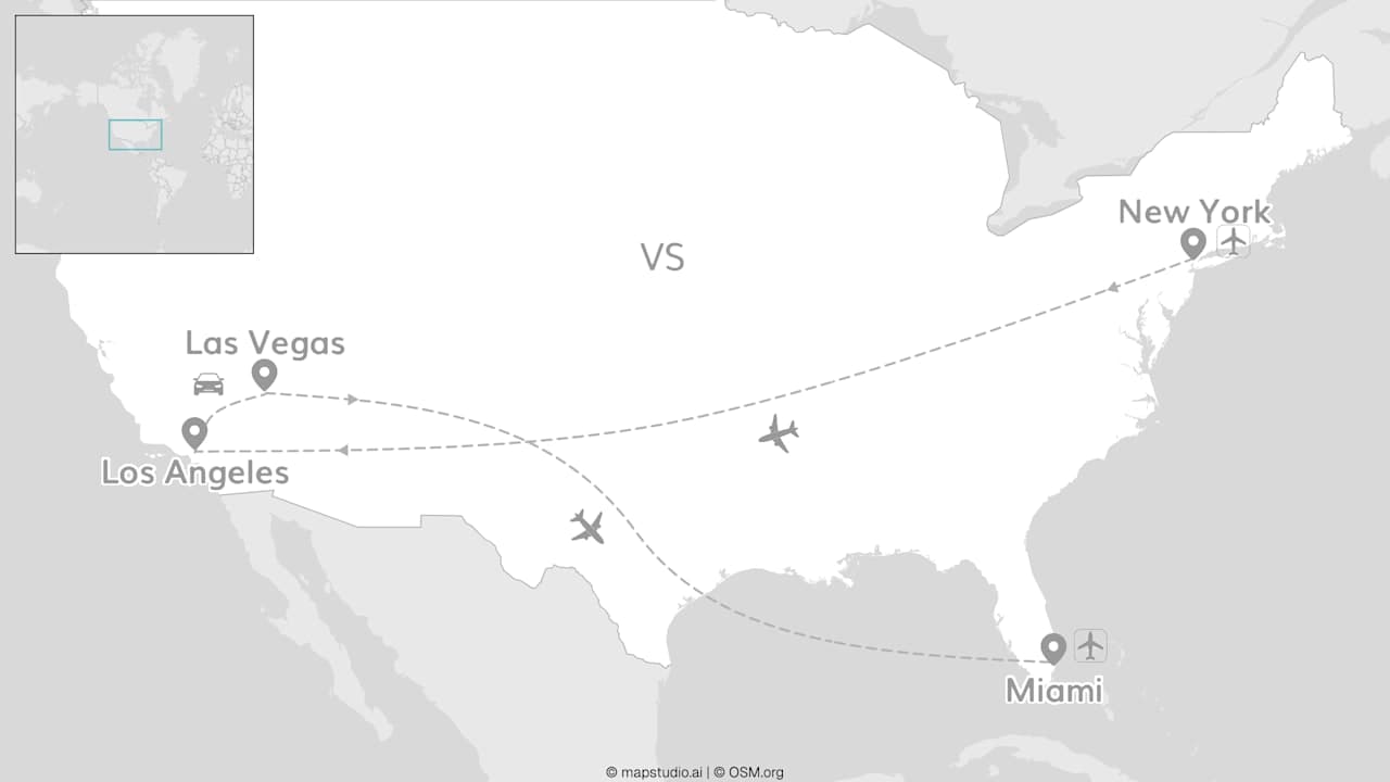2 for 1 VS: New York, Vegas roadtrip & Miami