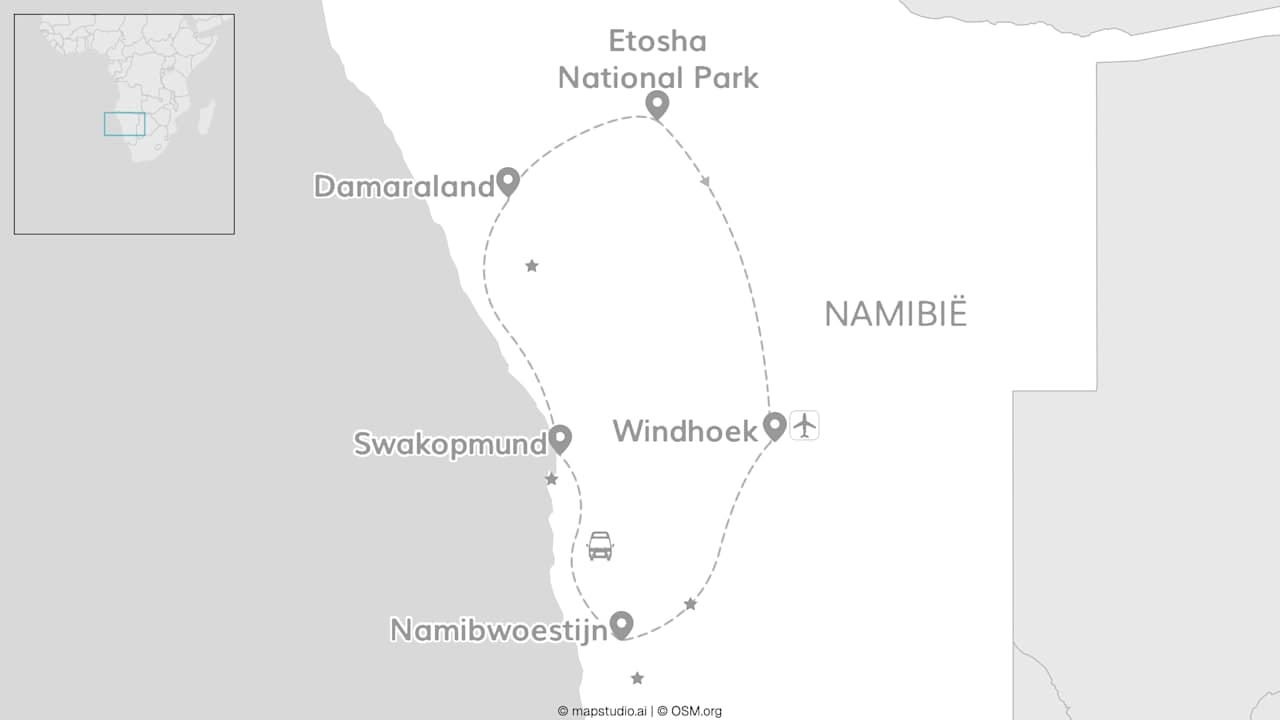 Namibië roadtrip: door de wildernis in een daktent