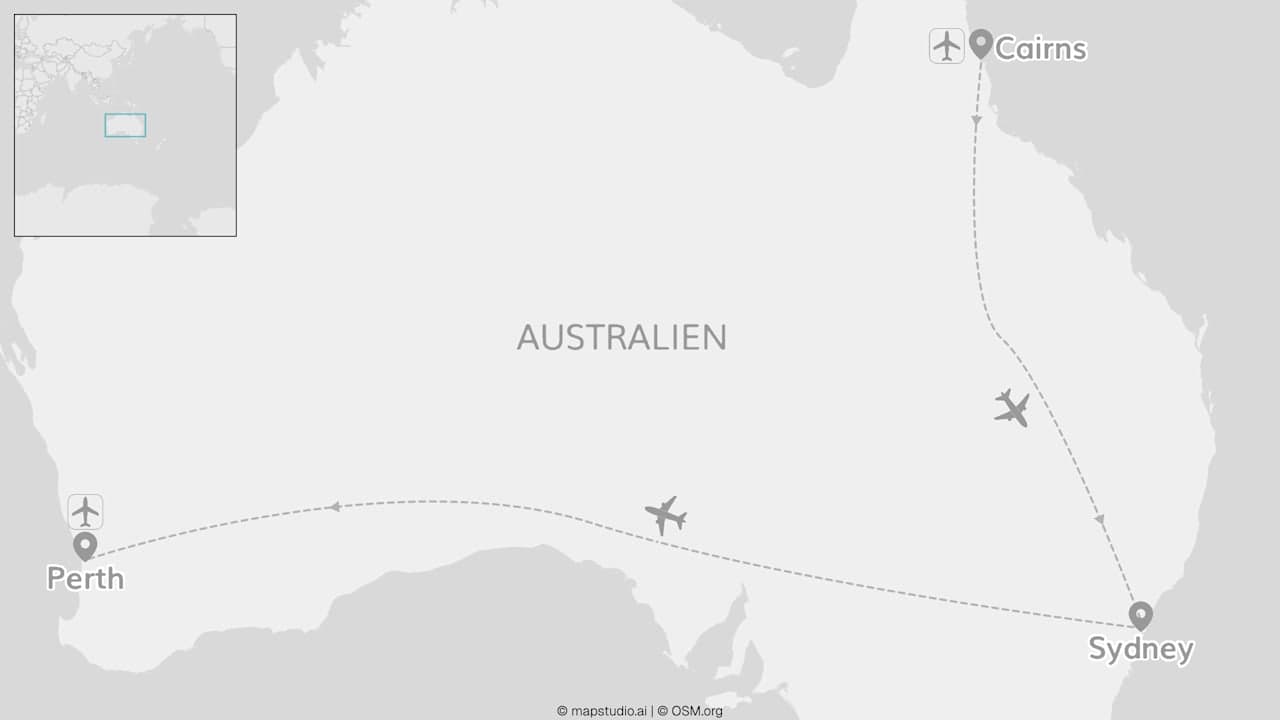 Australien Cityhopping: Von Cairns über Sydney bis Perth