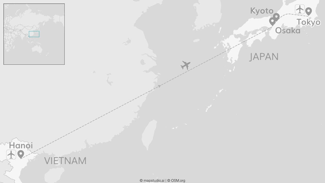 2 for 1 Japan: Meet me in Hanoi, Kyoto & Tokyo