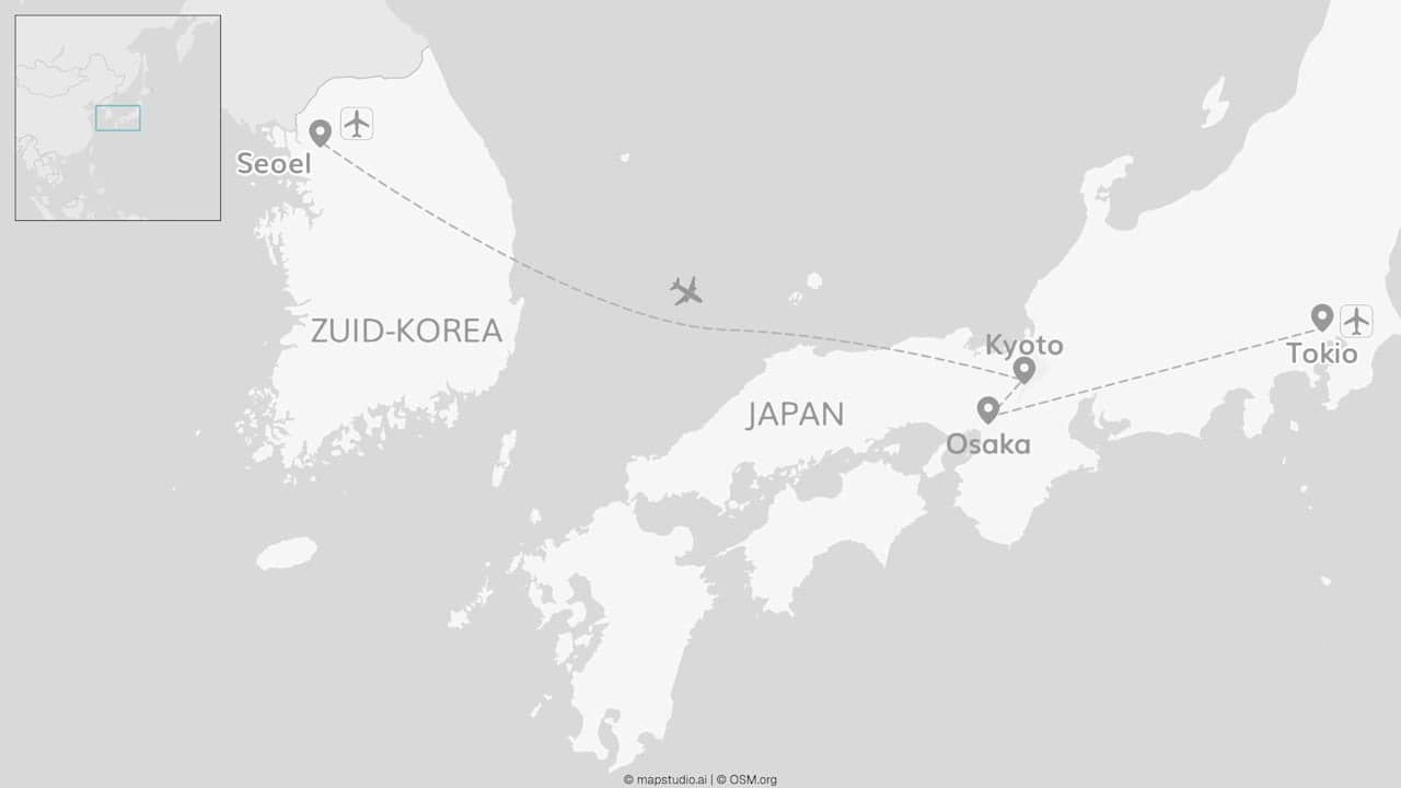 2 for 1 Japan en Zuid-Korea: Kyoto & Tokio plus Seoel
