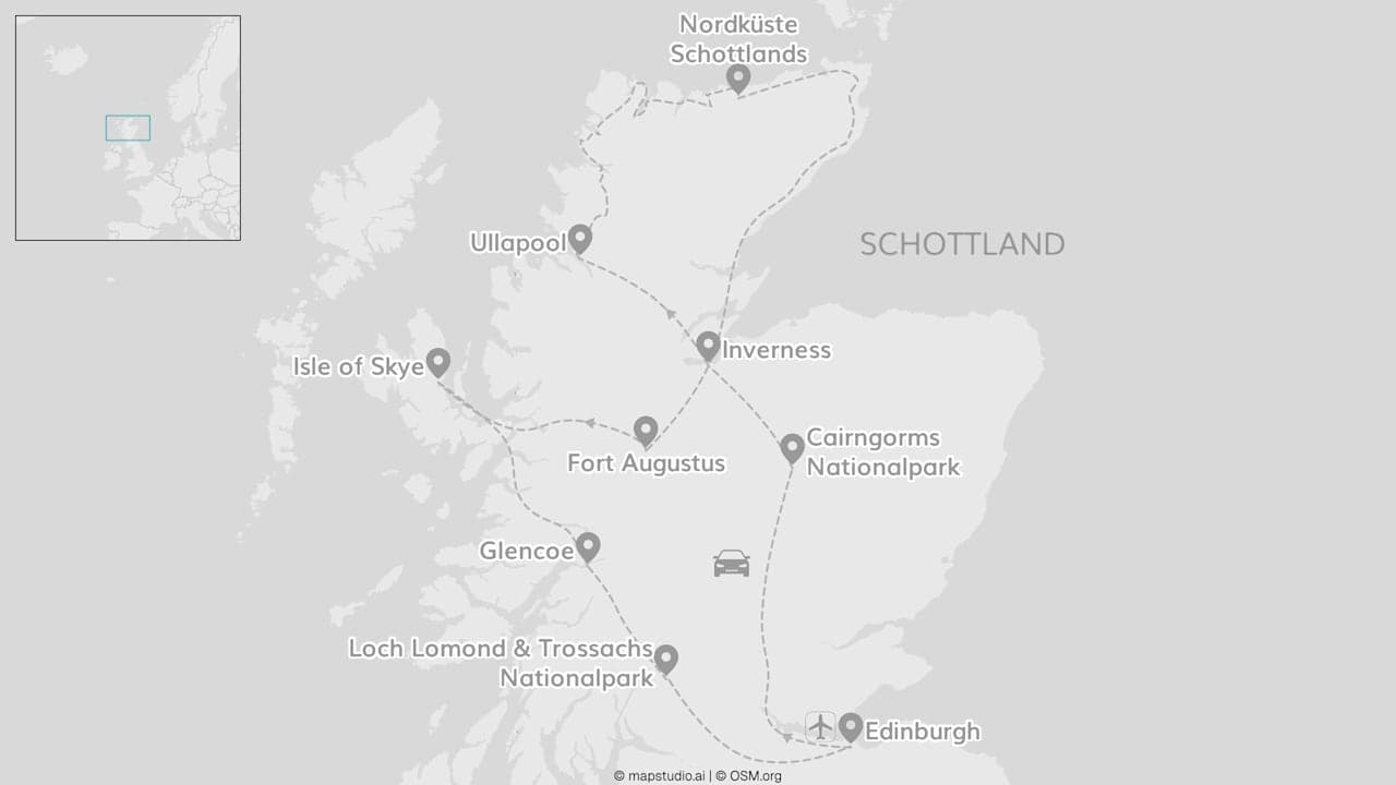 Explore Schottland: Roadtrip zu Nationalparks & zur Isle of Skye