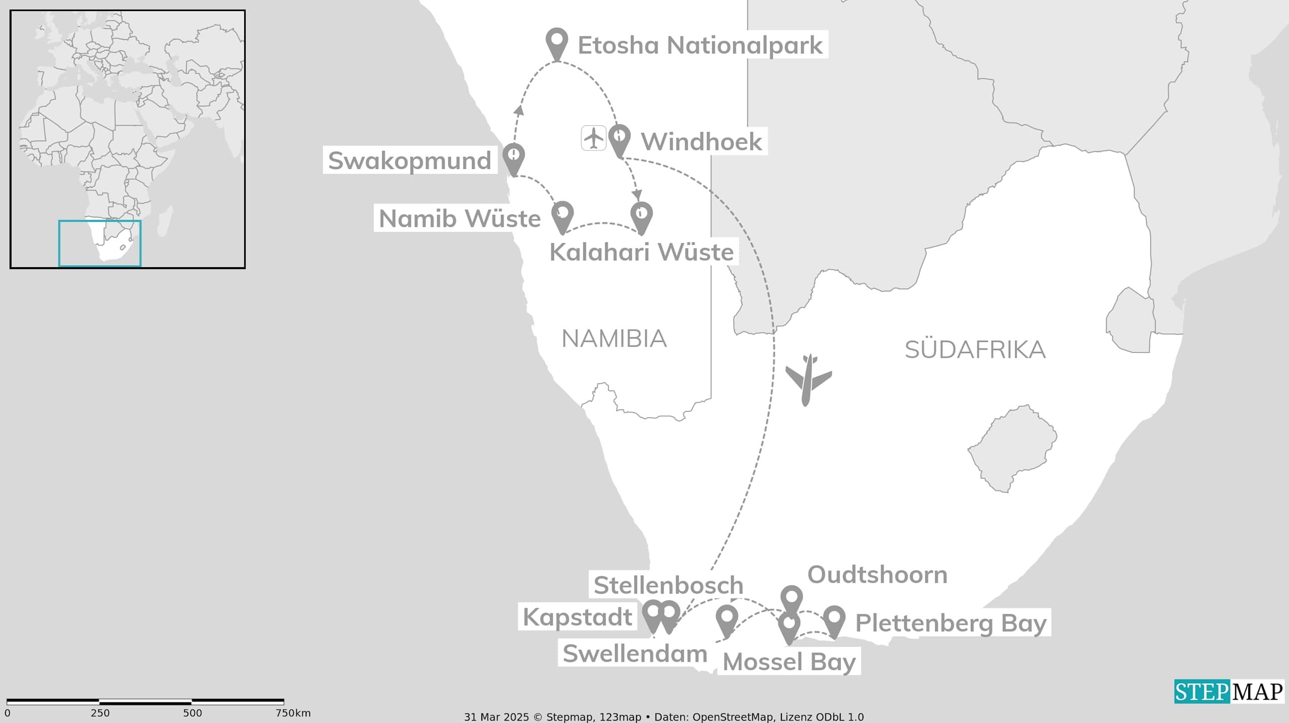 Namibia trifft Südafrika: Wüsten & Wildlife Roadtrip